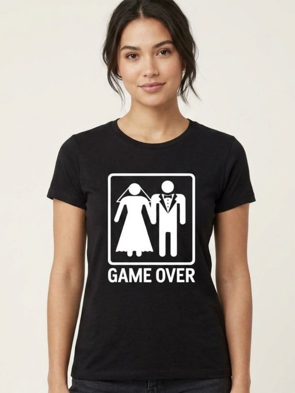 Bella Game Over Black Graphic Tee Size Medium